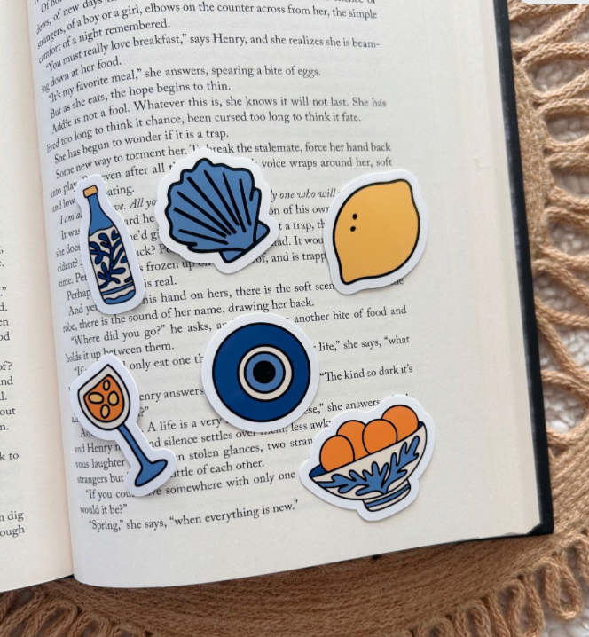 6 mini Mediterranean summer sticker pack