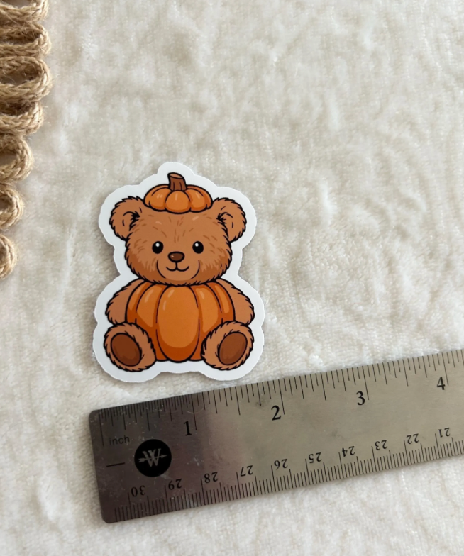 pumpkin teddy bear sticker
