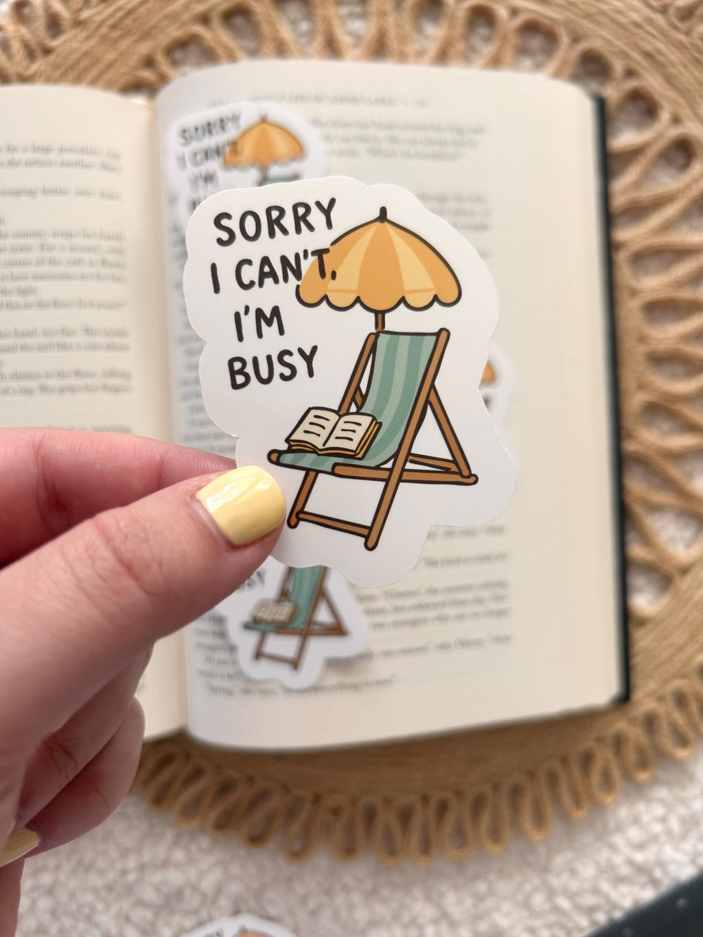 busy reading this summer sticker