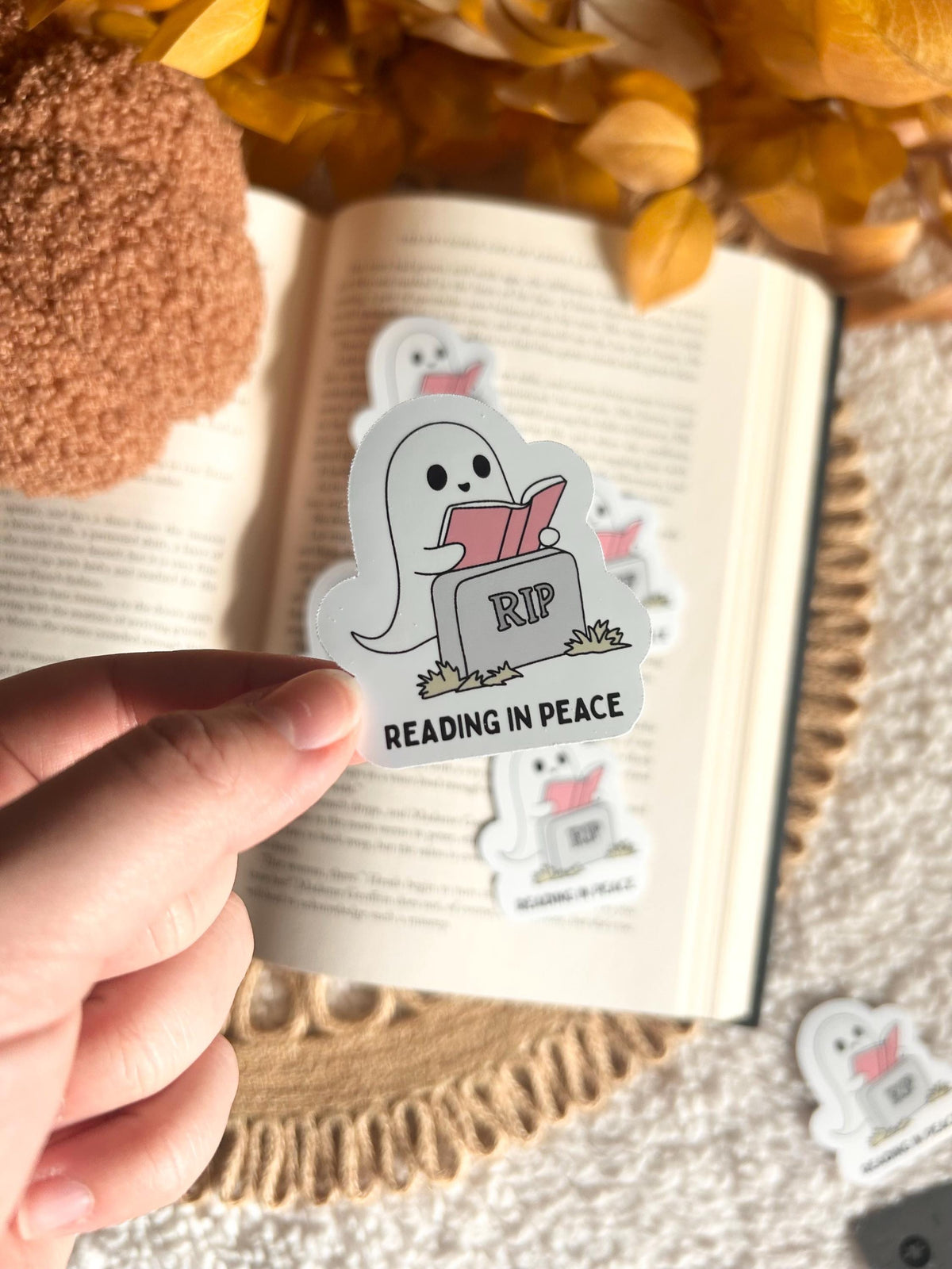reading in peace sticker