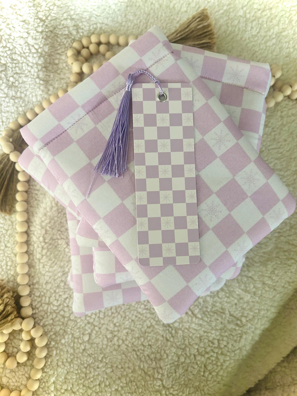 lavender snow book & kindle sleeve