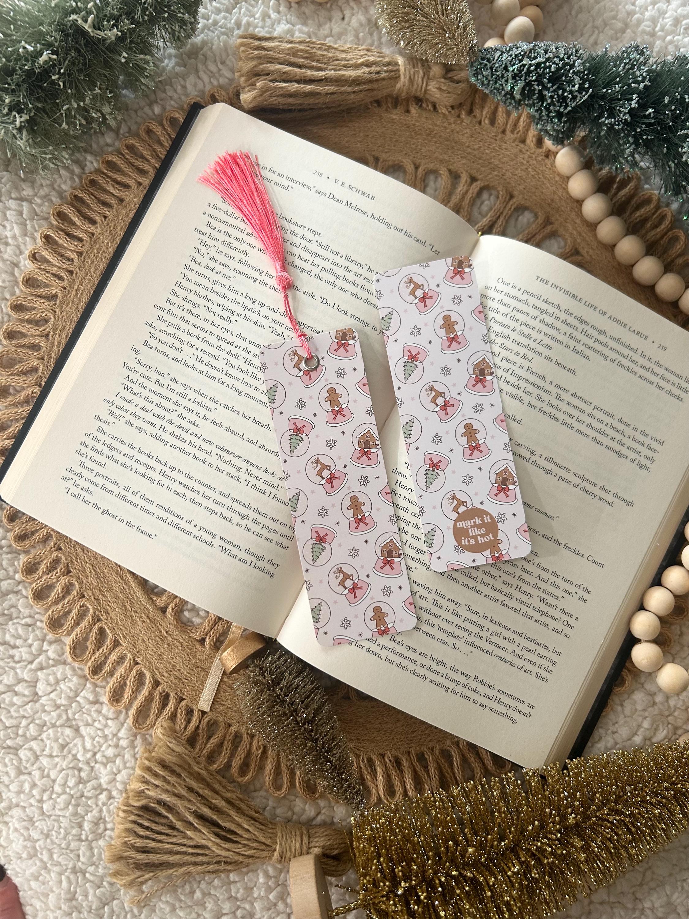 pink snow globe bookmark