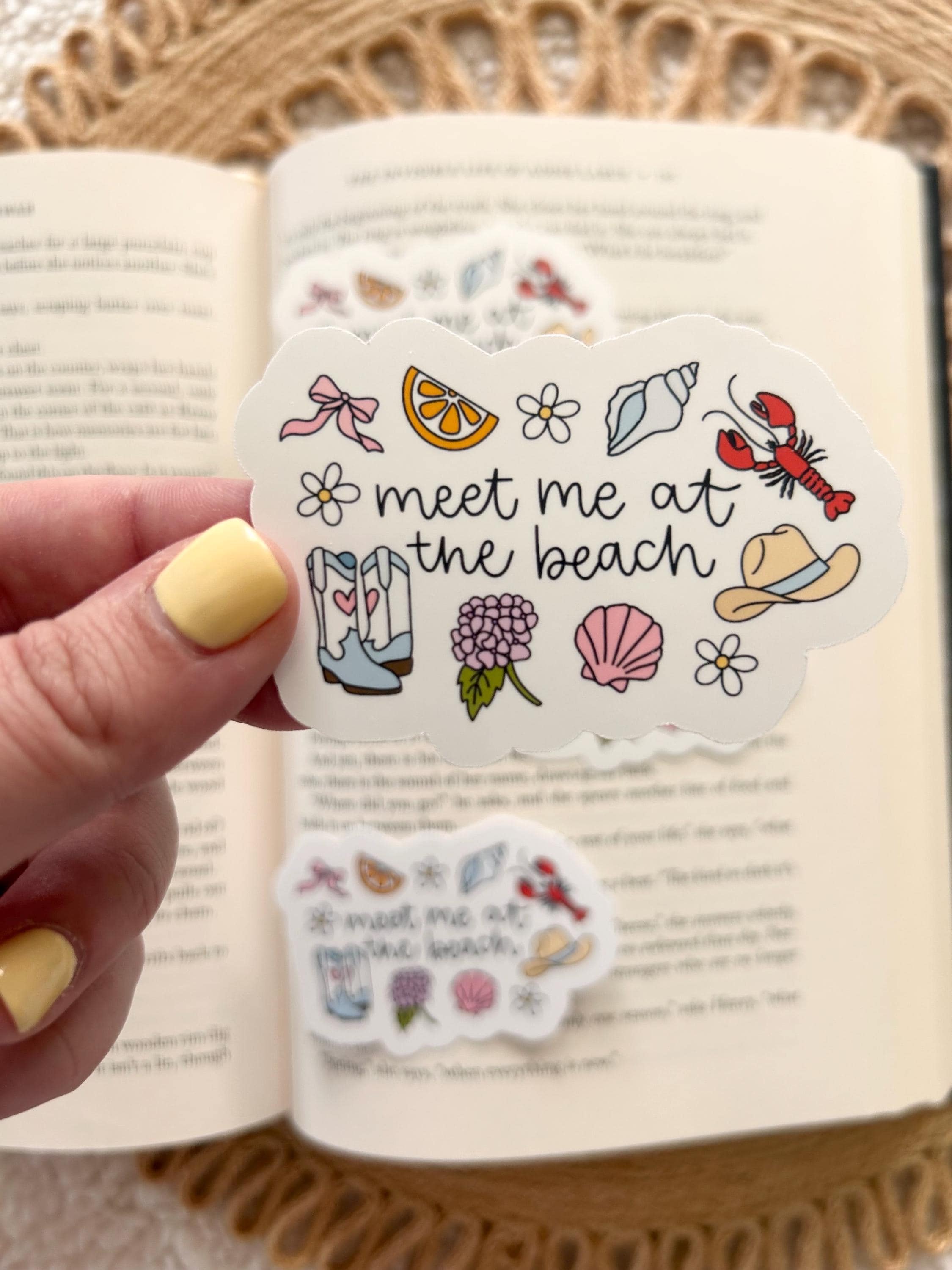 meet me at the beach sticker