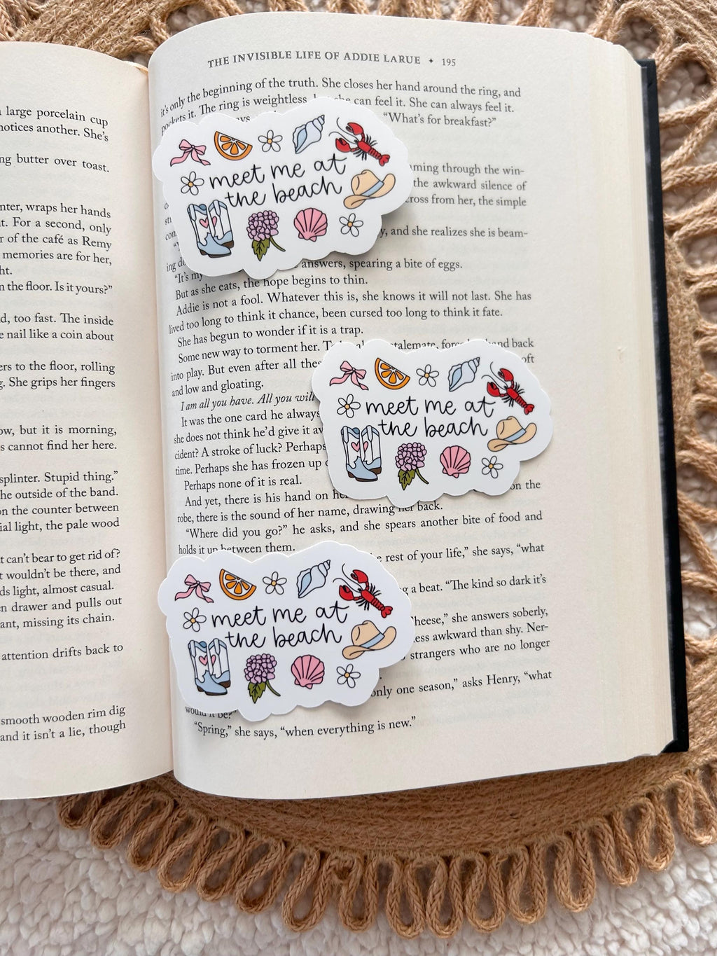 meet me at the beach sticker
