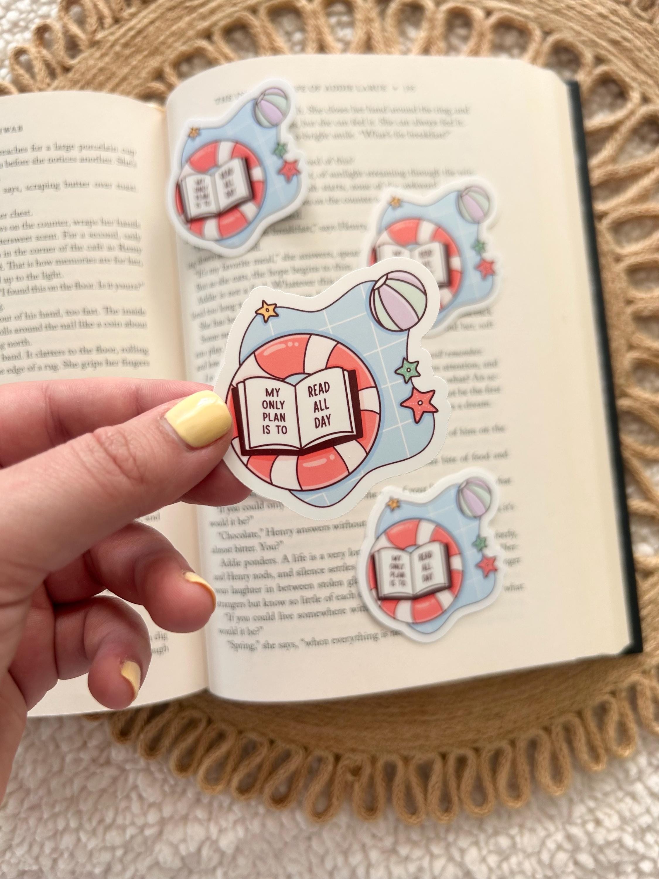 read all day by the pool sticker