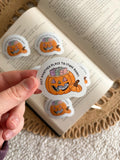jack-o'-lantern book holder sticker