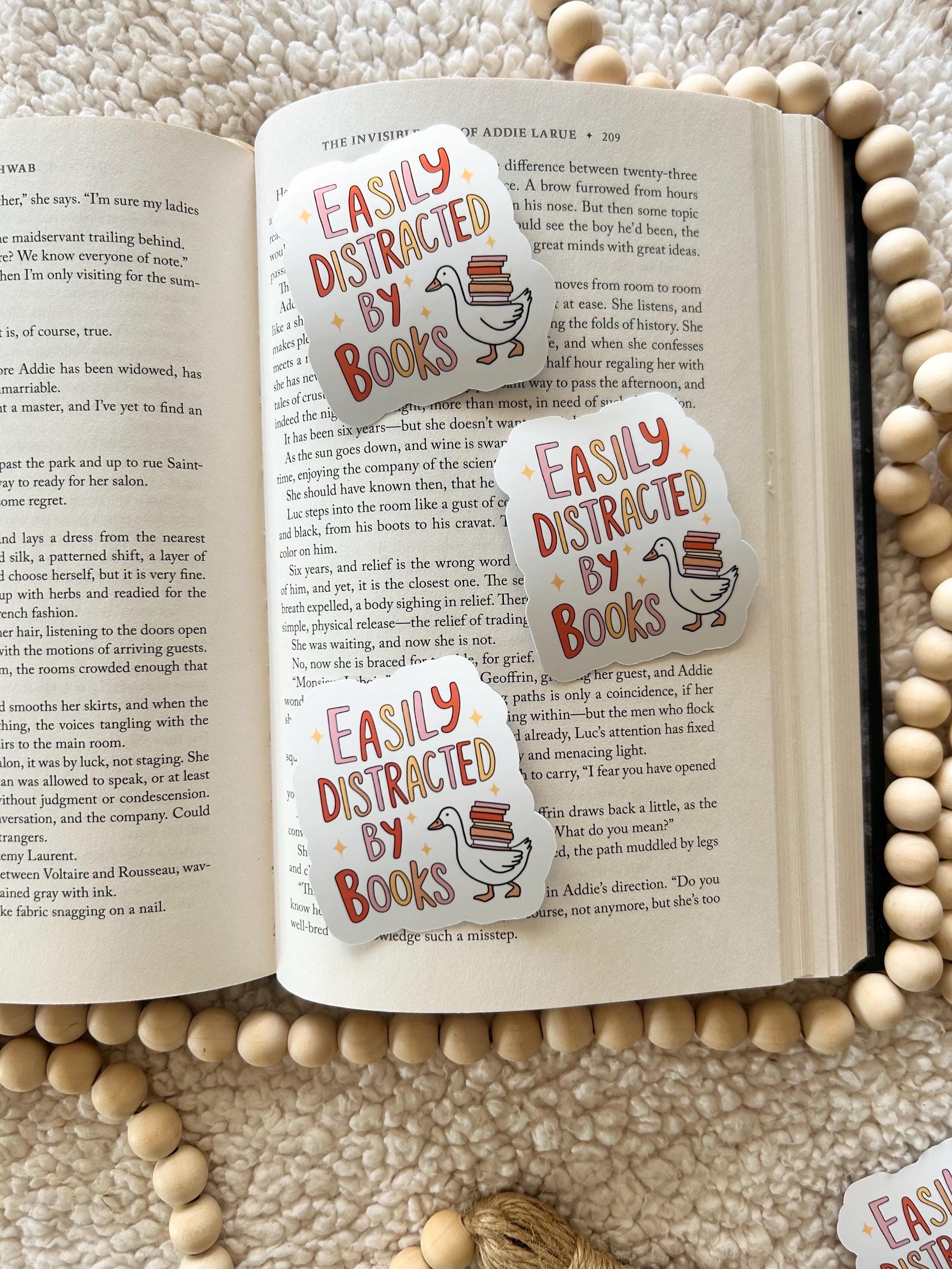 easily distracted by books sticker