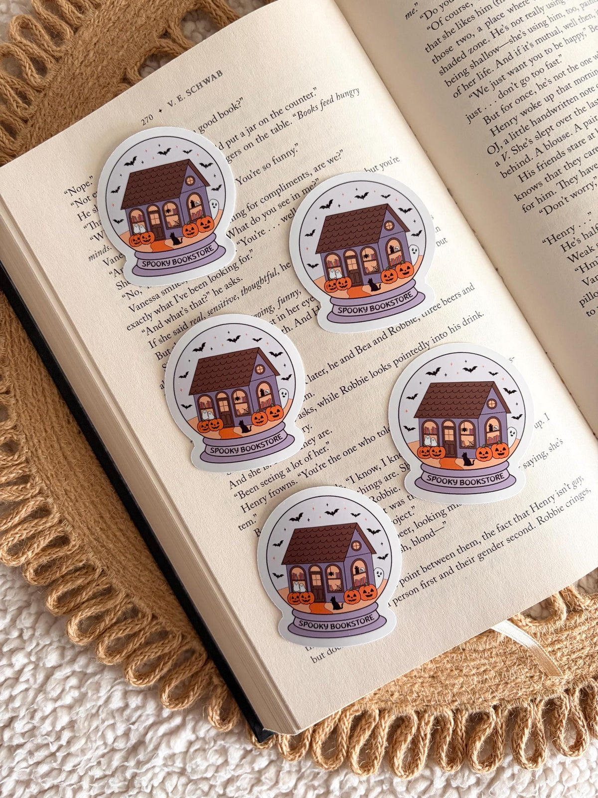 halloween bookshop sticker
