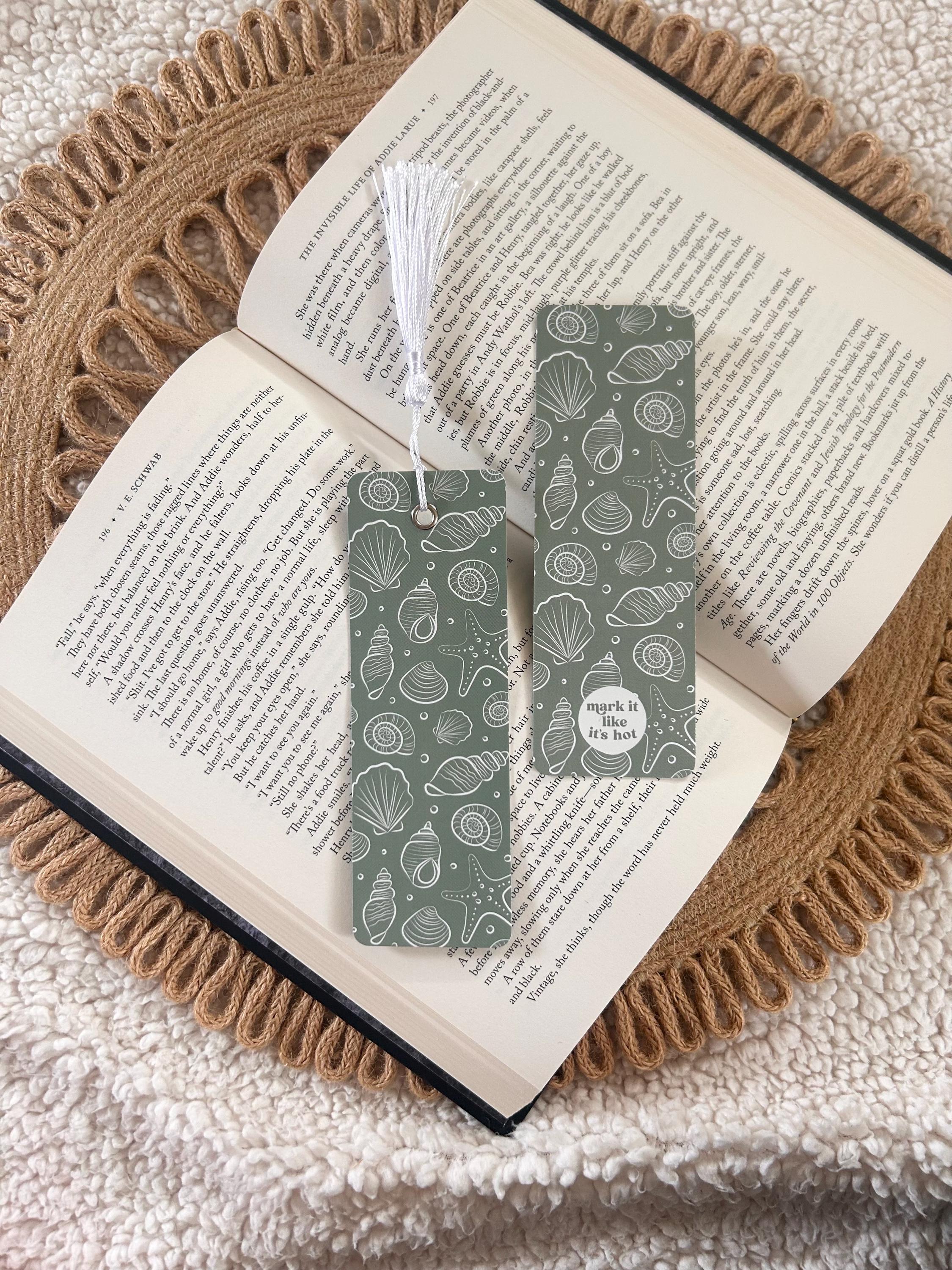green sea shells bookmark