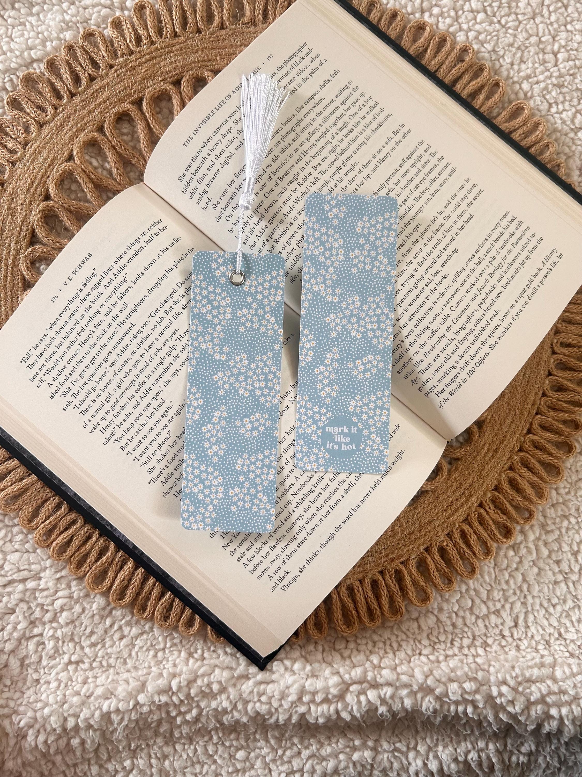 blue ditsy flower bookmark