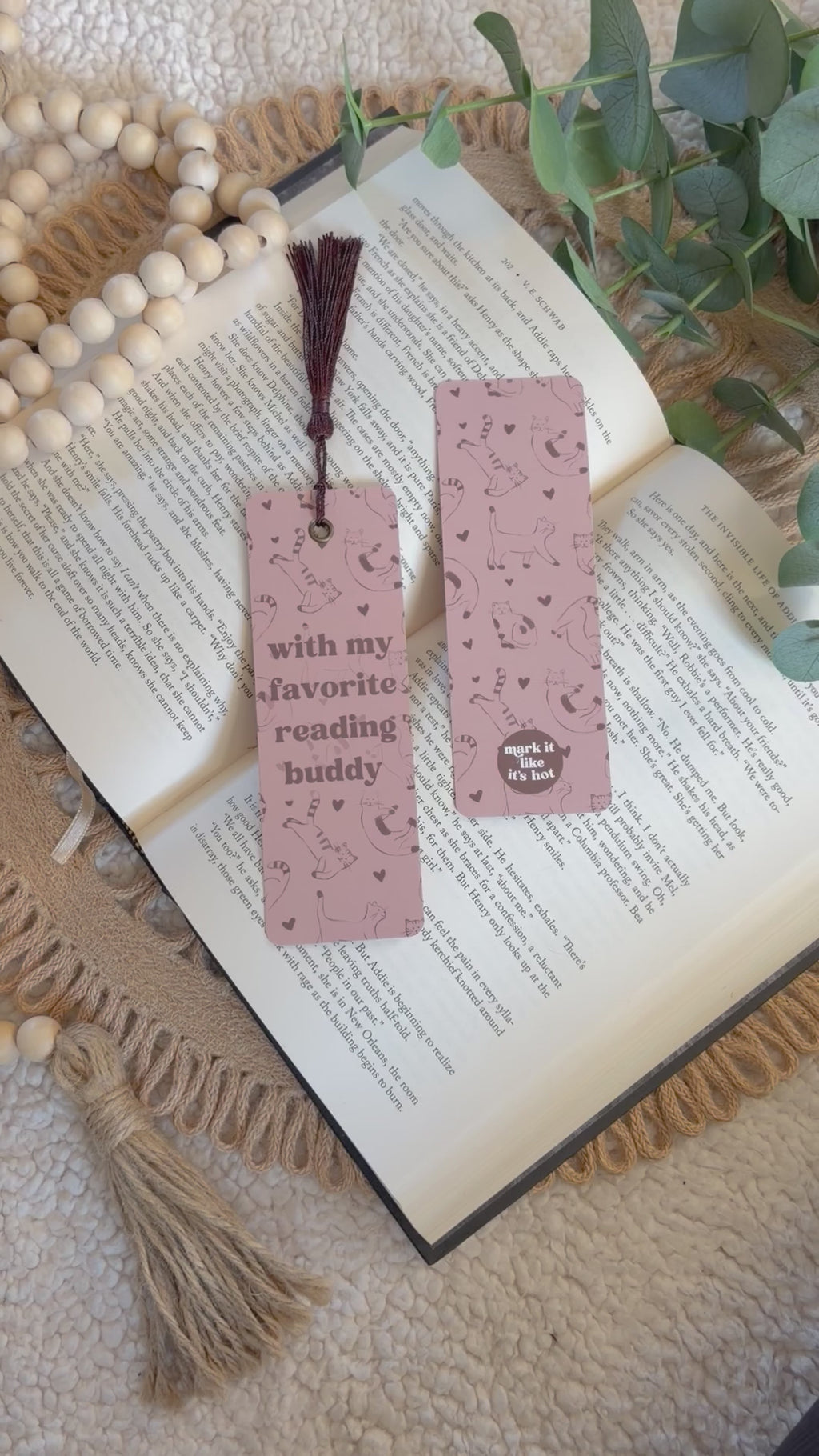with my favorite reading buddy bookmark