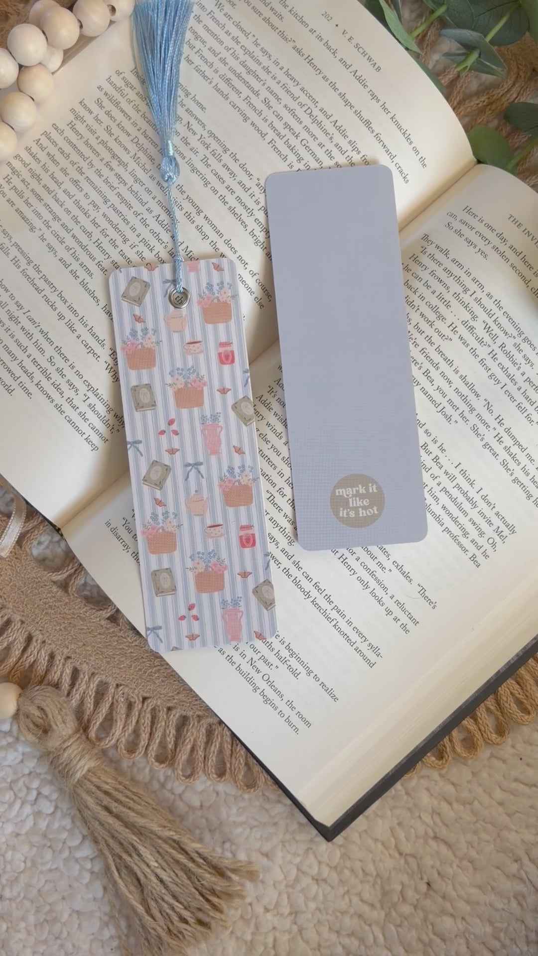 spring book picnic bookmark