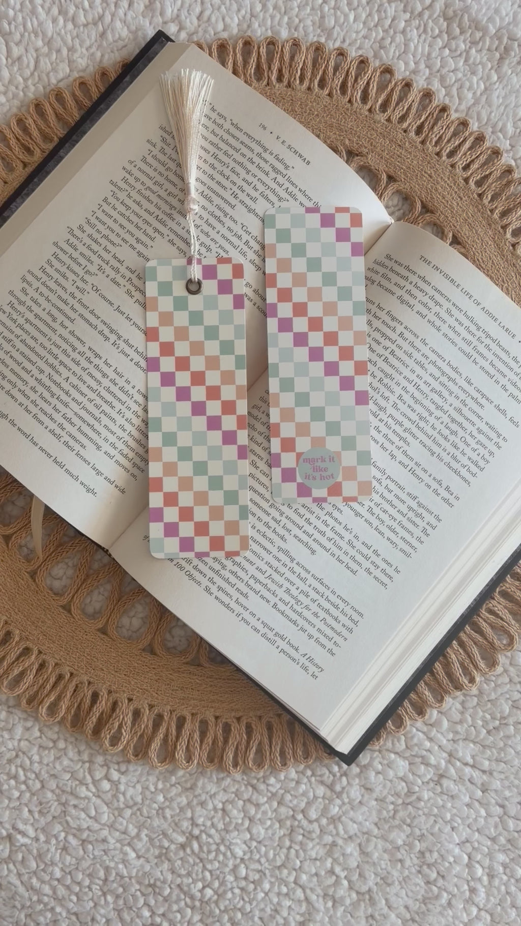 colorful check bookmark