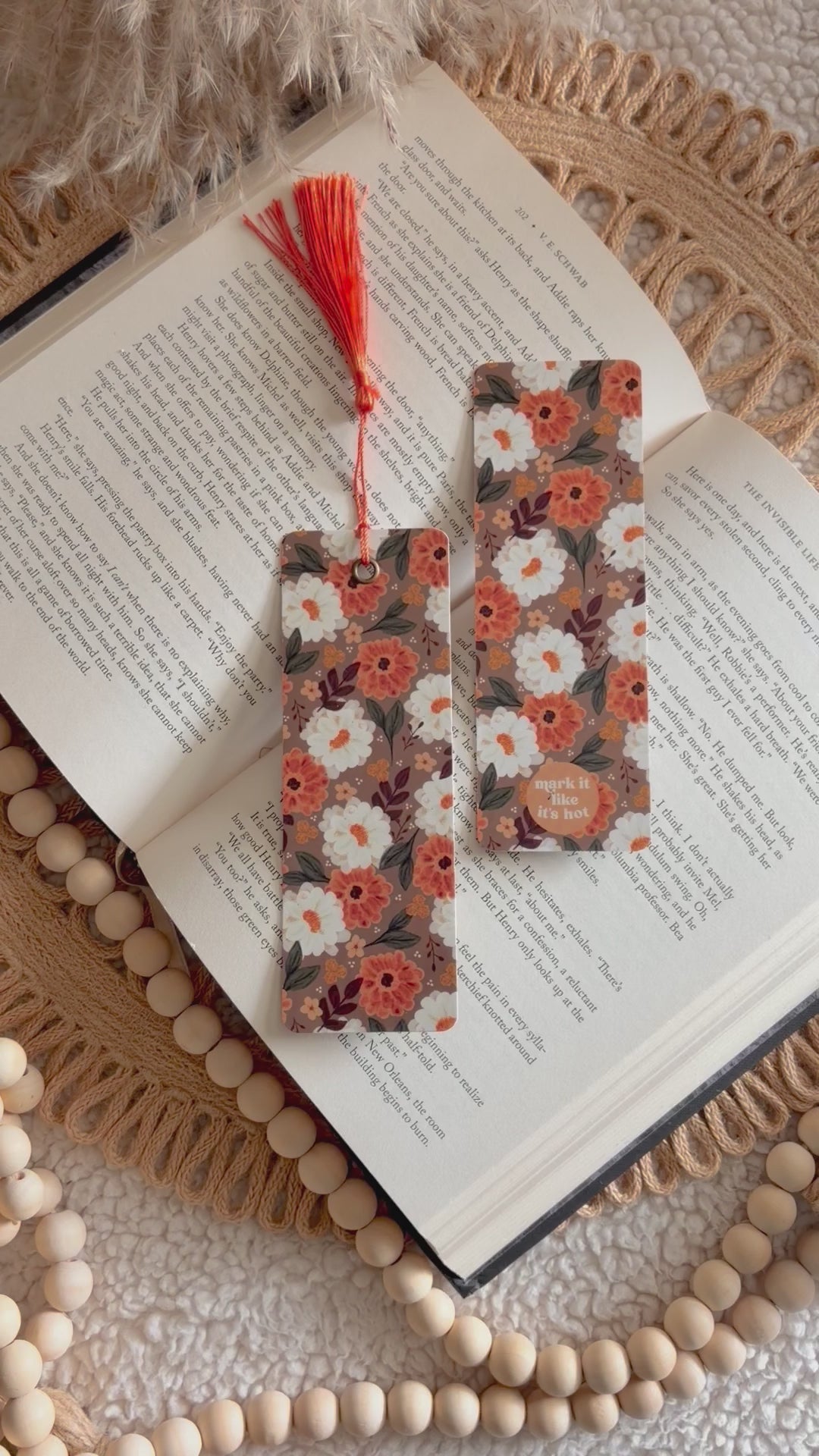 autumn floral bookmark