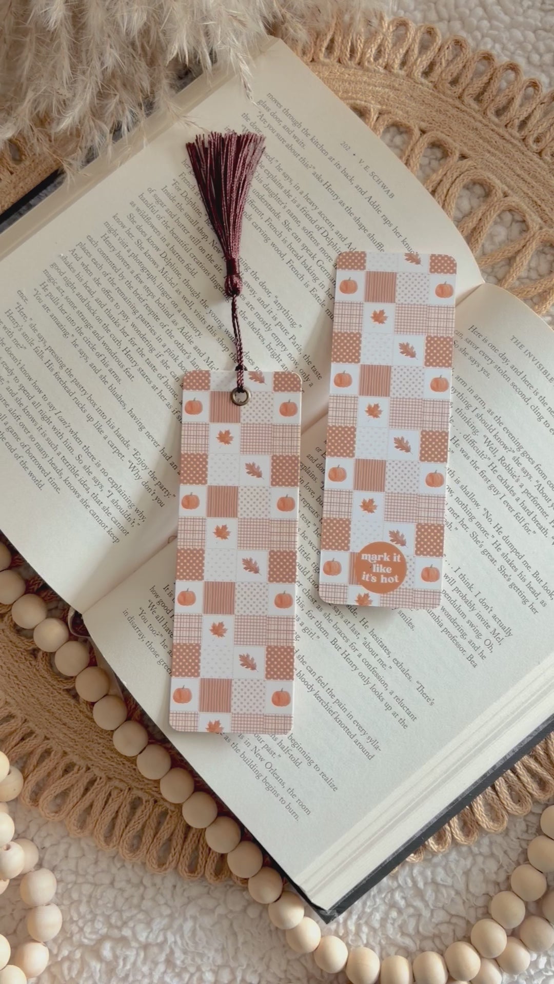 pumpkin quilt bookmark
