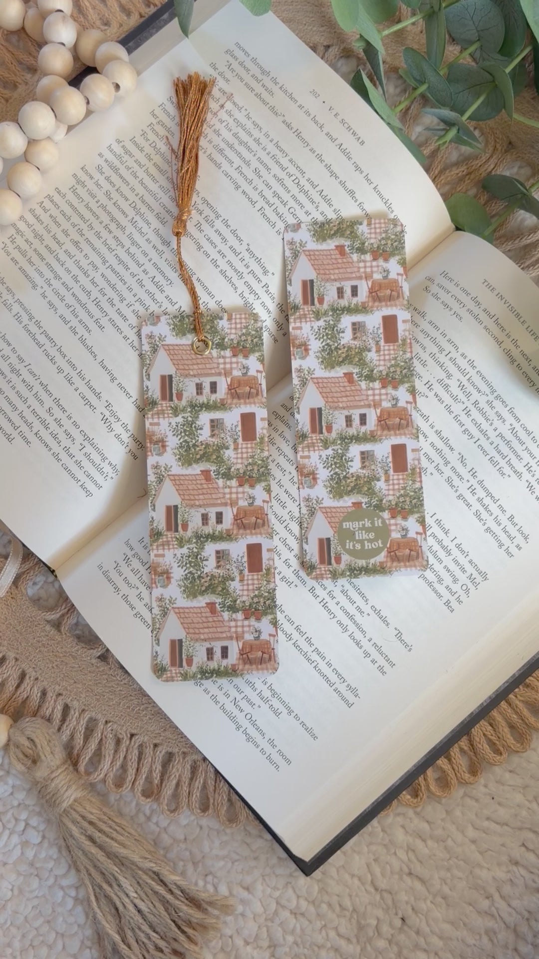 countryside cottage bookmark