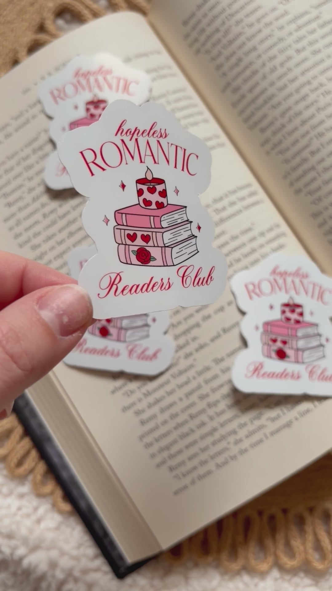 hopeless romantic book club sticker