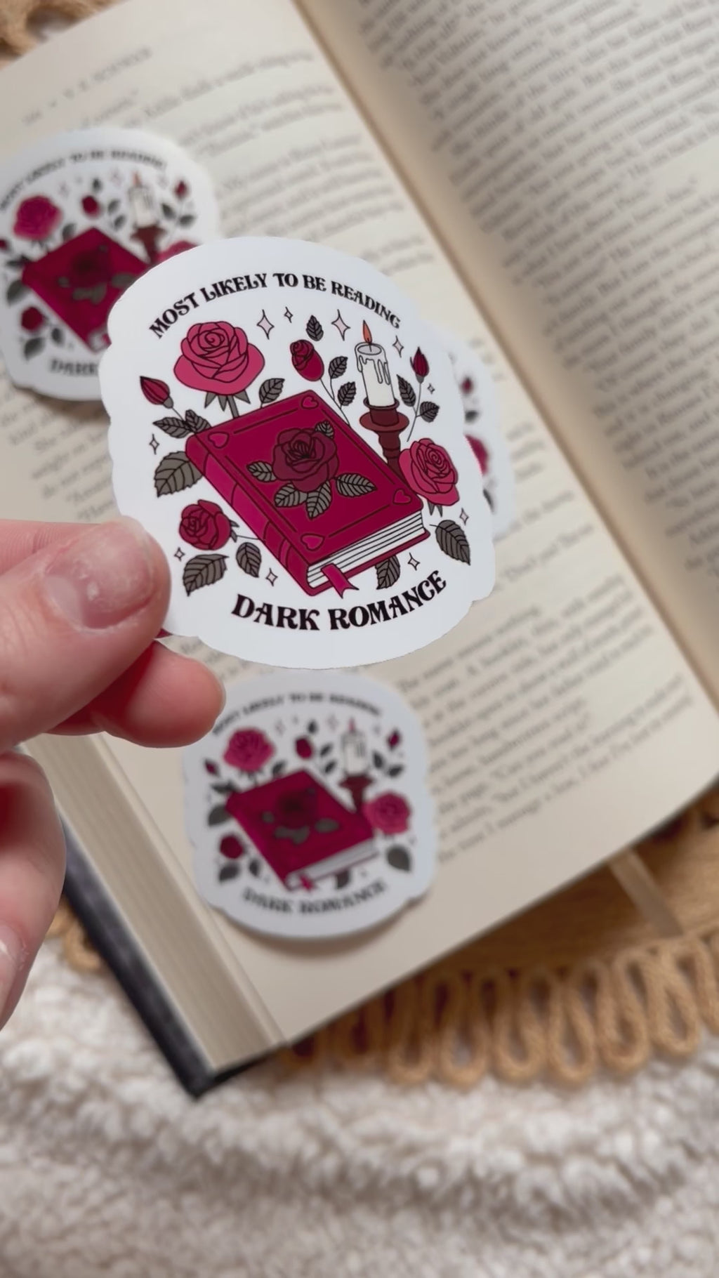 reading dark romance sticker