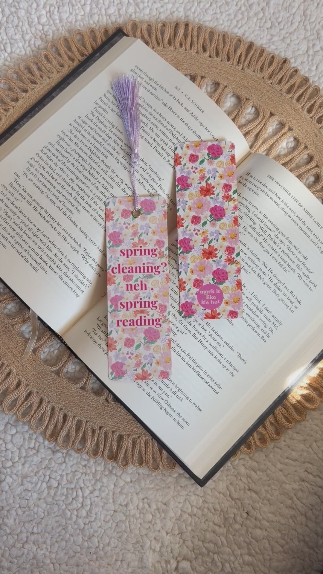 spring reading bookmark