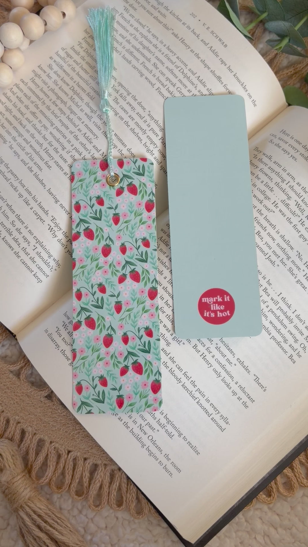 strawberry patch bookmark