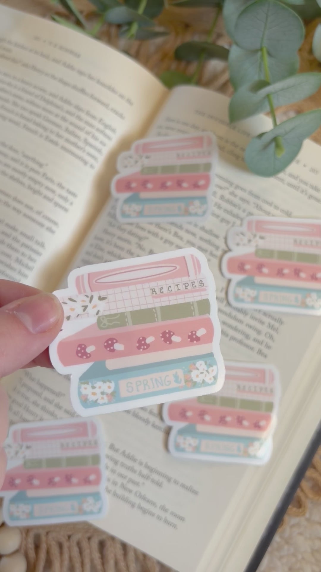 spring bookstack sticker