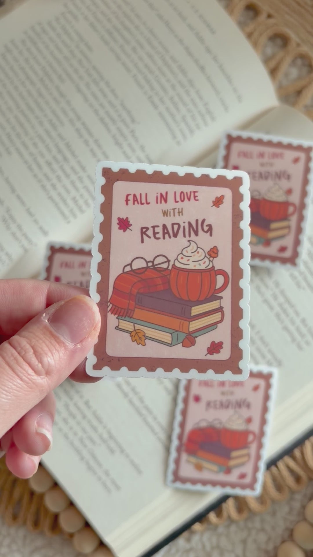 fall in love with reading sticker
