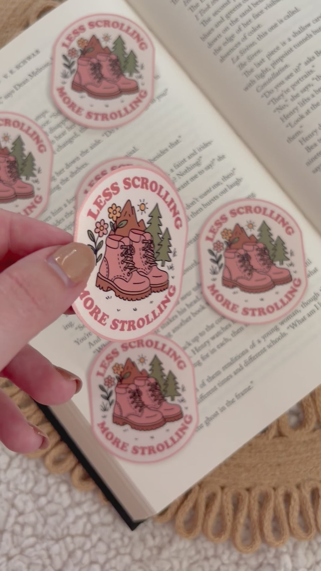 less scrolling more strolling sticker