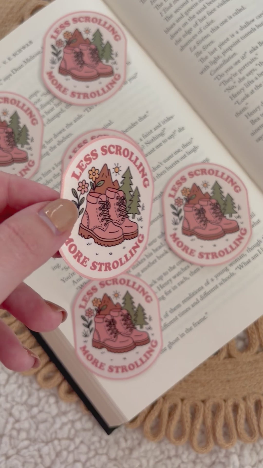 less scrolling more strolling sticker
