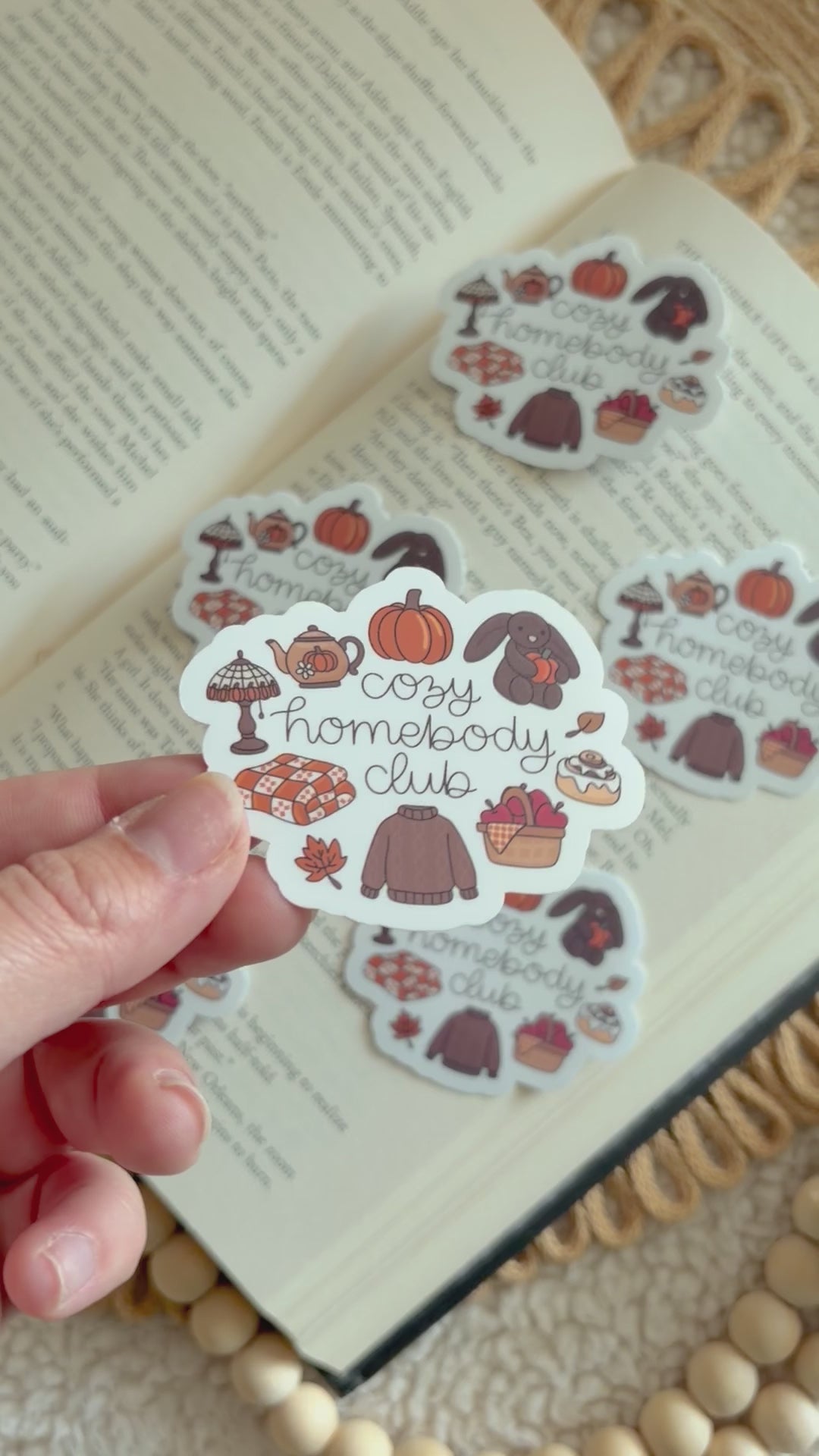 cozy homebody club sticker