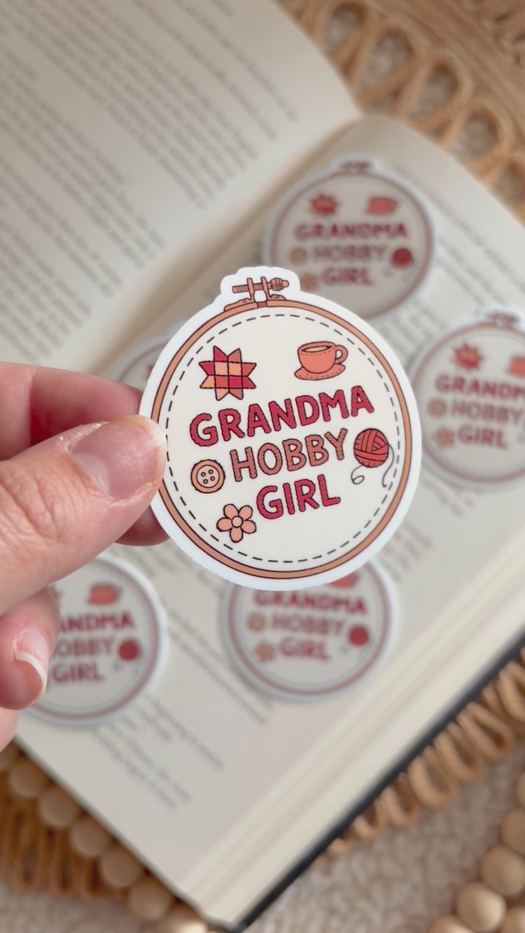 grandma hobby girl sticker