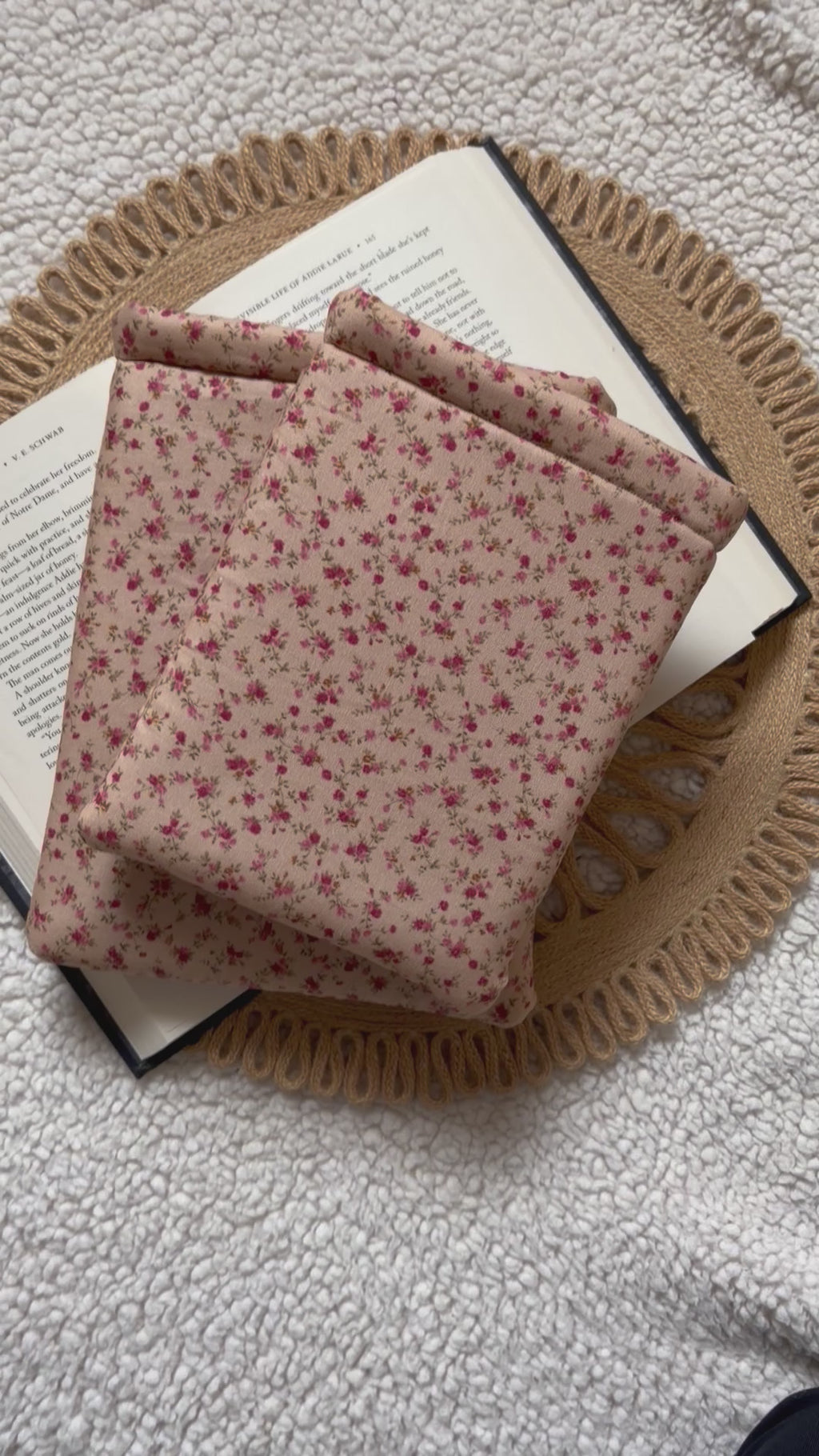 brown floral book & kindle sleeve