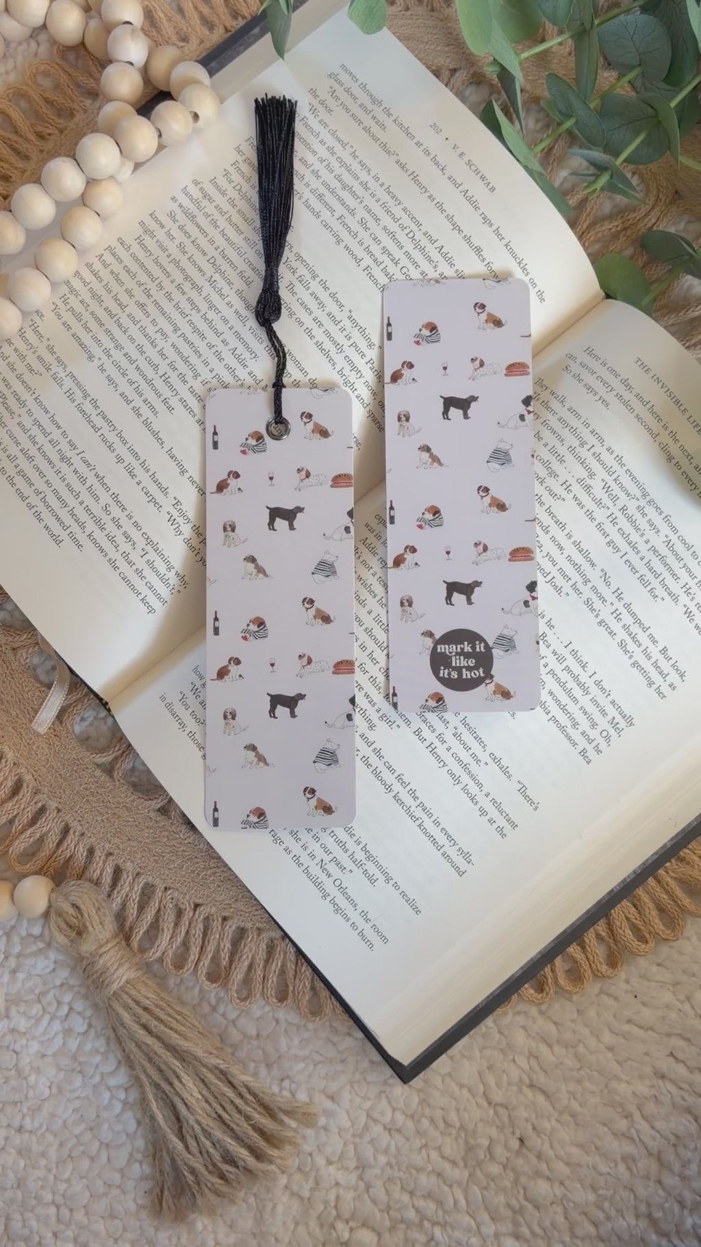 dogs & wine bookmark