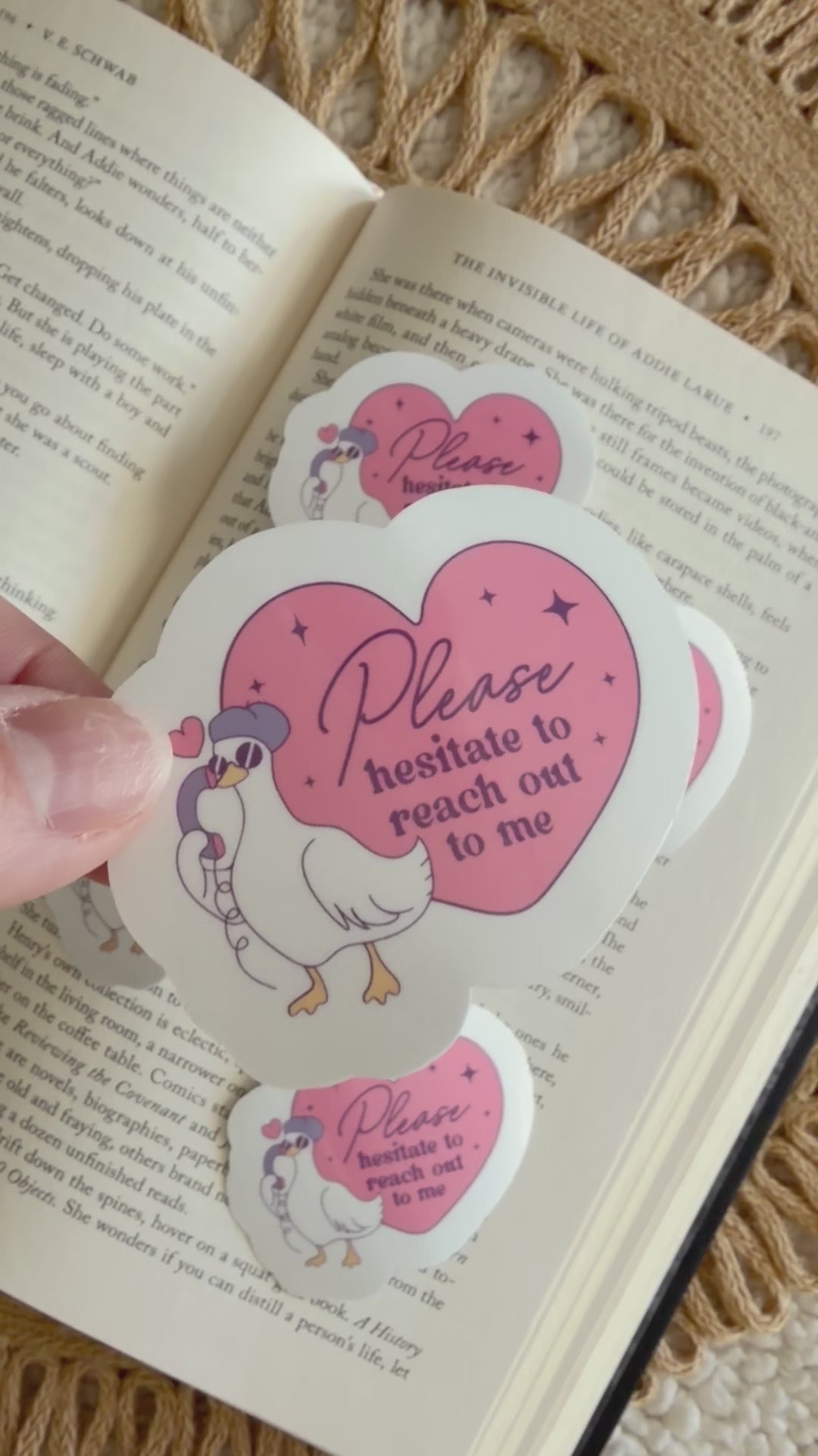 please hesitate to reach out to me sticker