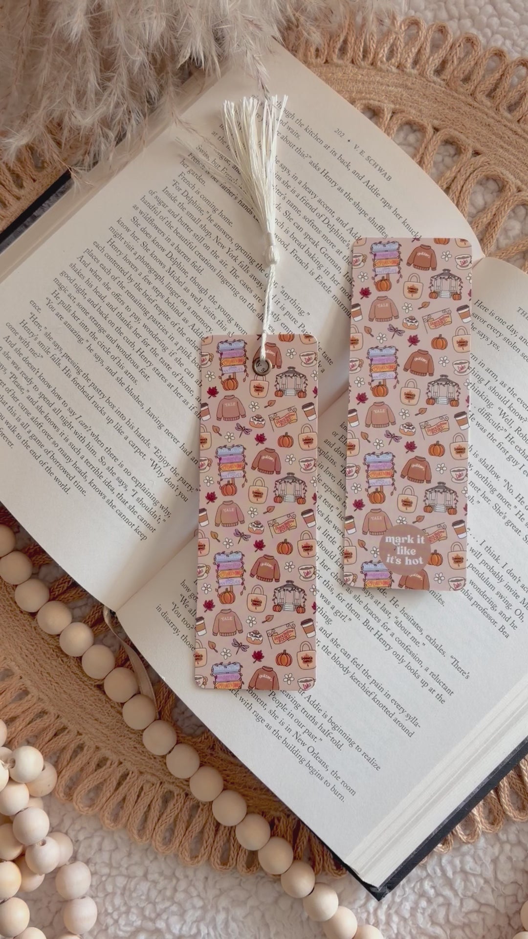 small town fall bookmark