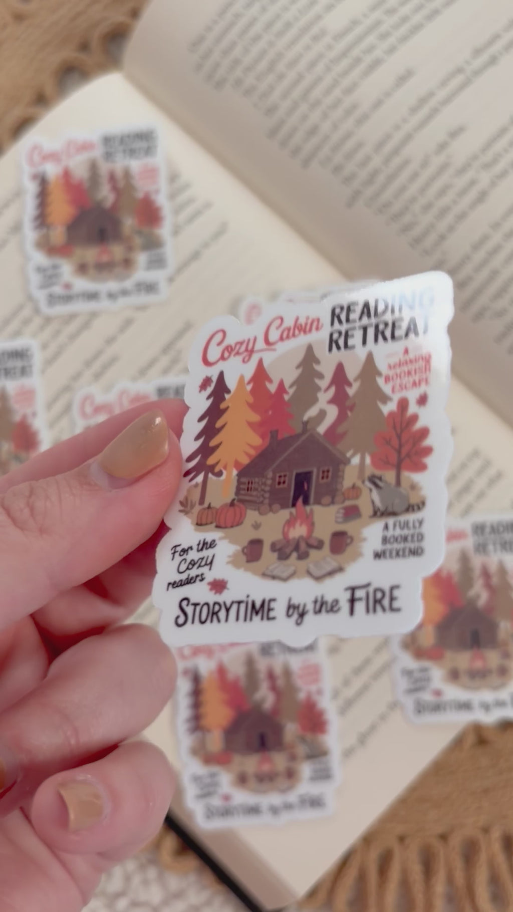 cozy cabin reading retreat sticker