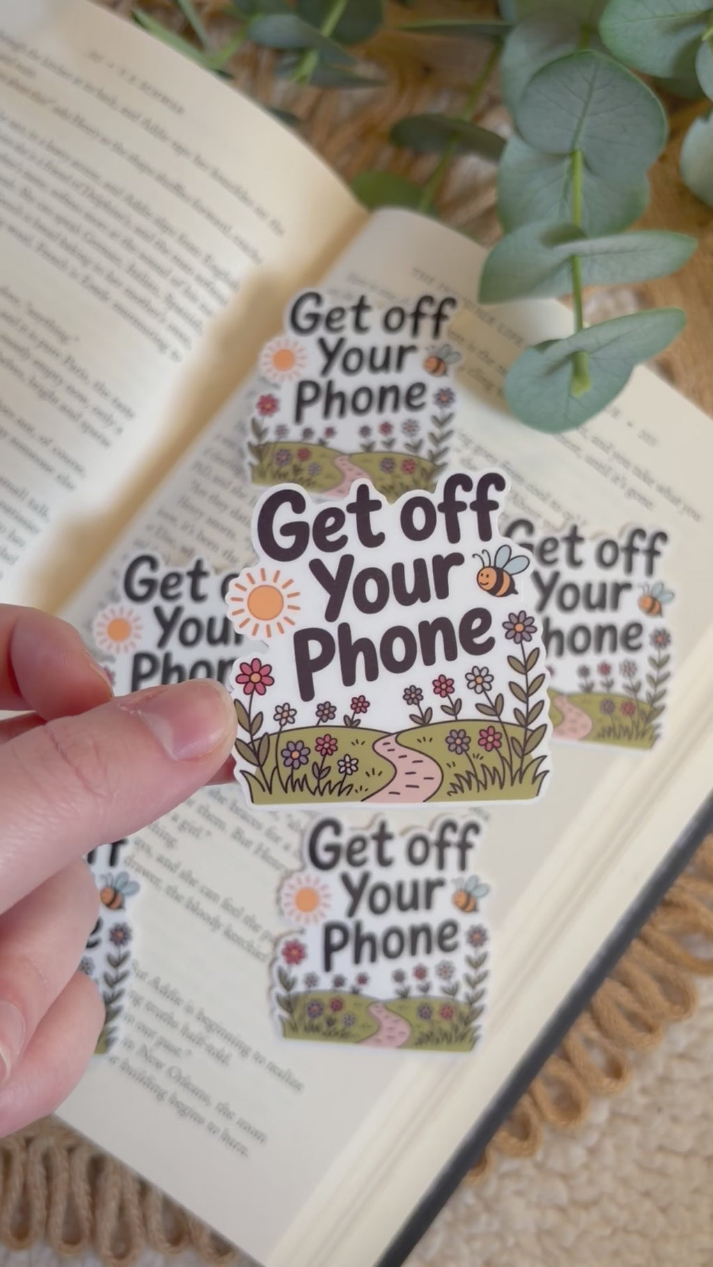 get off your phone sticker