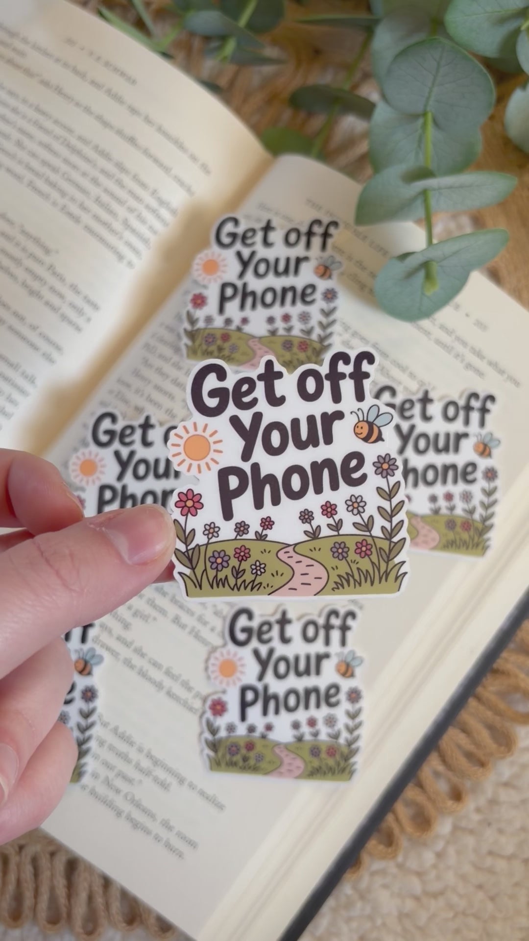 get off your phone sticker