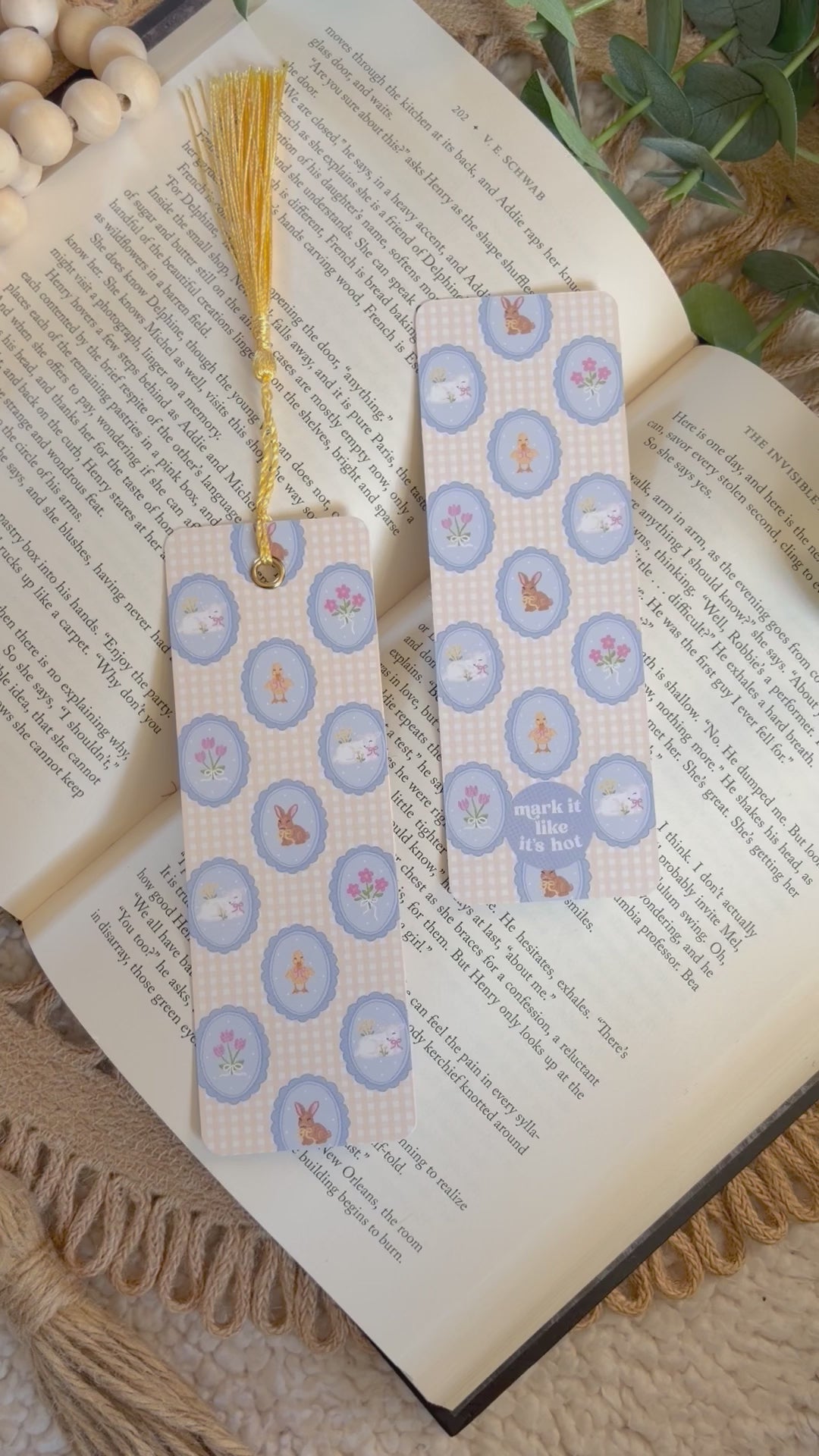 cute spring animals bookmark