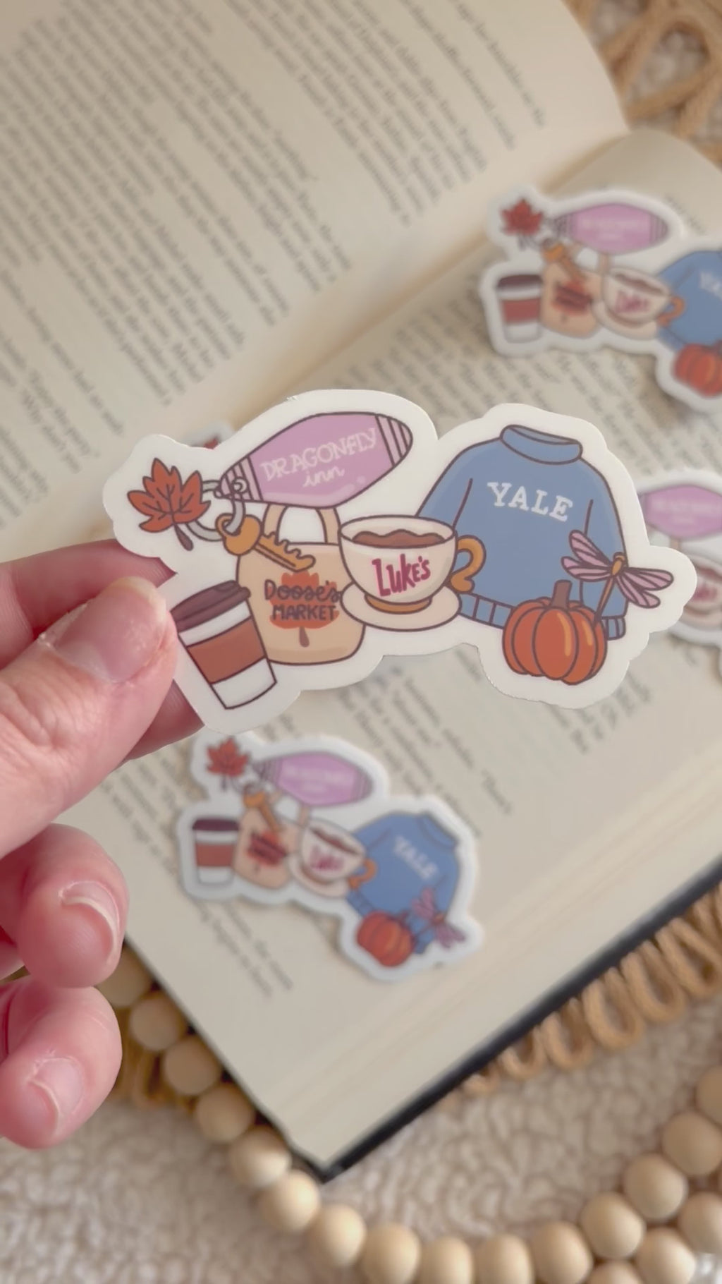 cozy fall show sticker