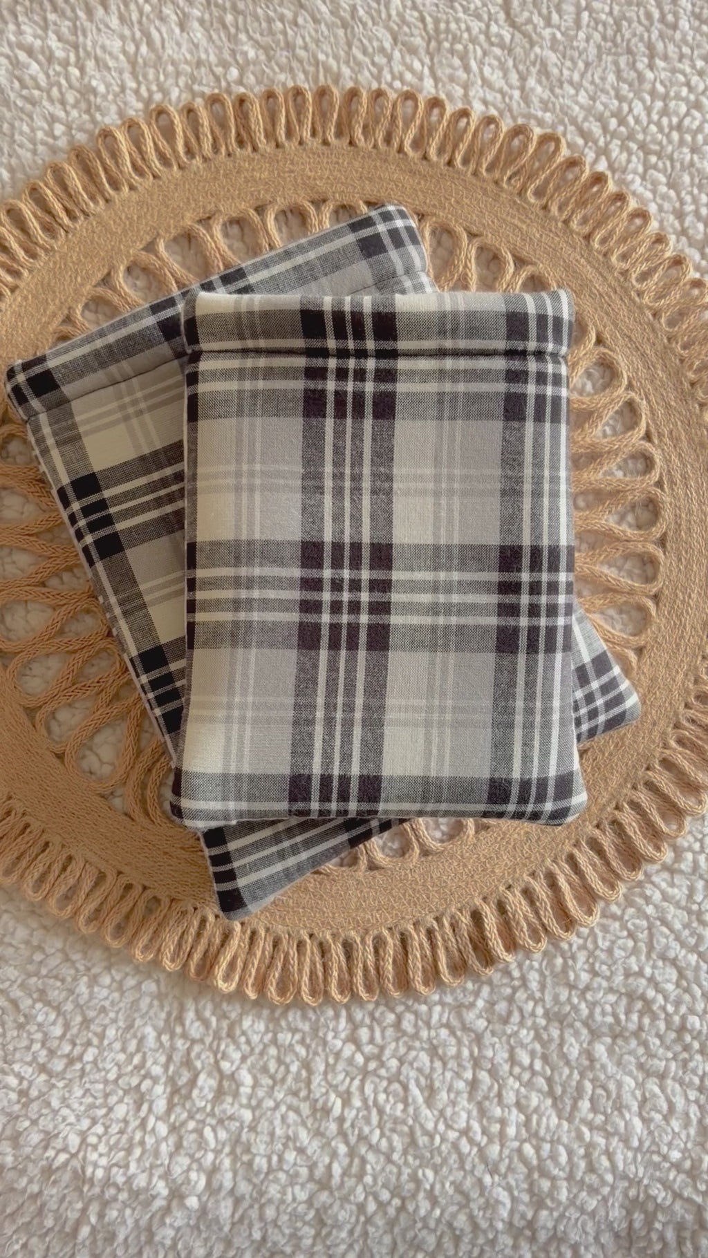 black plaid book & kindle sleeve