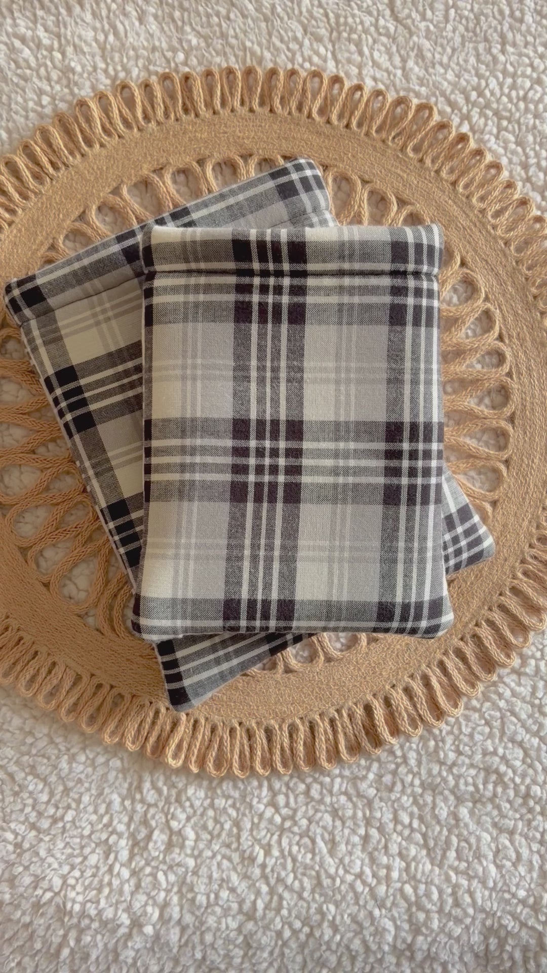 black plaid book & kindle sleeve