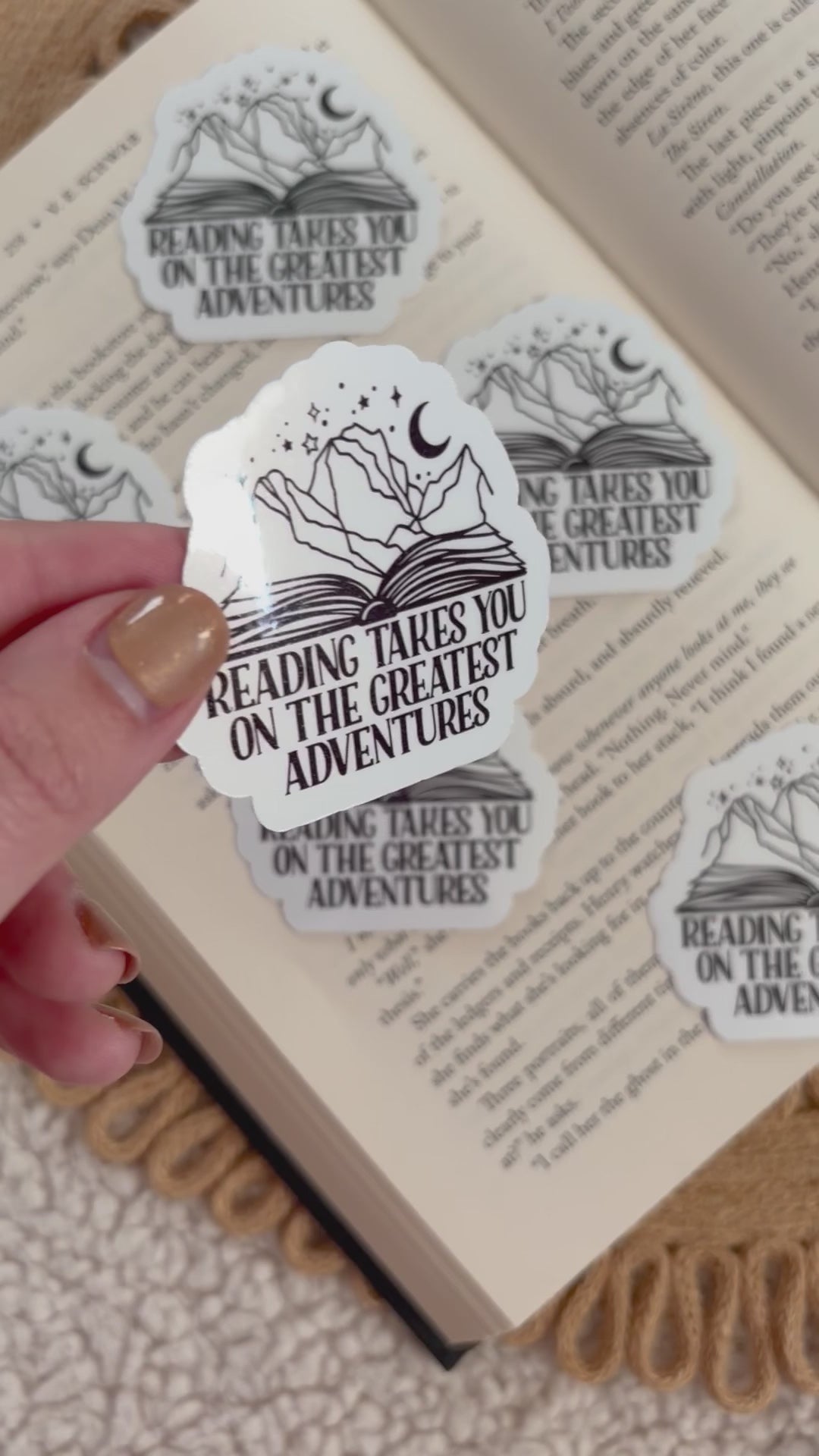 reading takes you on adventures sticker
